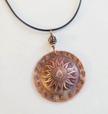 Etched Copper Necklace: Exquisite and Unique Designs: Free Shipping - image2